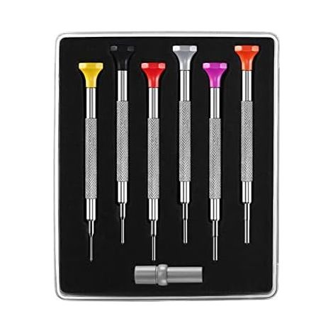 6 PCS Tournevis de précision en acier Kit d'outils réparation montre téléphone portable Outil courroie boîtier recouvrement tournevis - (1/5)