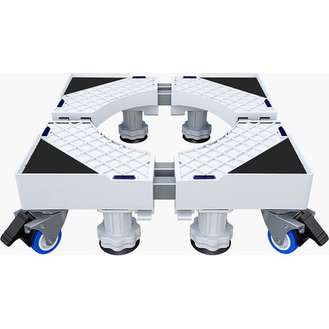 Base de support multifonction réglable pour machine à laver avec roulettes verrouillables de 4 x 2 et 8 pieds solides également pour sèche-linge et réfrigérateur (1/5)