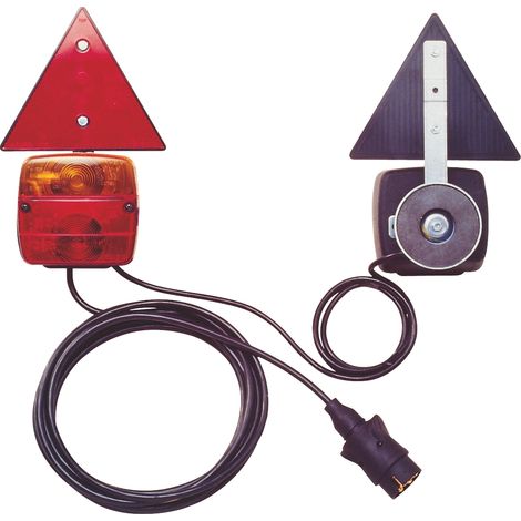 Kit de signalisation arrière 12V 7,5m magnétique avec triangle SODIFLASH - 16723