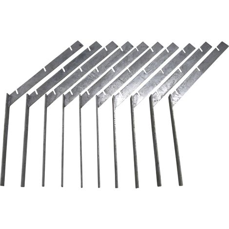 Galvanised Razor Barbed Wire Brackets Pack of 10 (Front Facing Fence Wall Security)