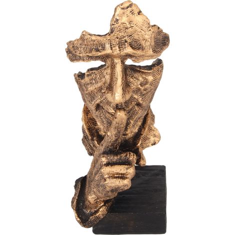 Silencieuse comme l'or, finition antique, couleur inaltérable, base robuste, statuette de penseur en résine durable, idéale pour la maison, le bureau ou le cabinet de travail.