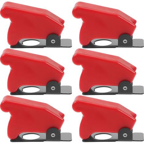 Couvercles de Protection Étanches Rouge en Plastique et Fer 6pcs Interrupteur à Bascule Anti-poussière et Anti-fausse Manipulation pour Automobile et Camping- (1/5)