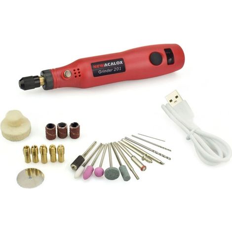 Mini-meuleuse à vitesse variable, rechargeable par USB, avec stylo de gravure et outil rotatif pour le polissage, la sculpture et le ponçage (Couleur : rouge, Taille : 1 ensemble) (1/5)