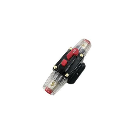 Disjoncteur 40A, porte-fusible en ligne 12V-24V DC, commutateur de réinitialisation manuelle fusible audio de voiture, protection du système audio de bloc de fusibles en ligne (40A) (1/3)
