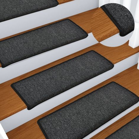 Tapis d'escalier 15 pcs,Marchettes d'escalier,Protections d'escalier 65x21x4 cm Anthracite DVNEI939345 (1/5)