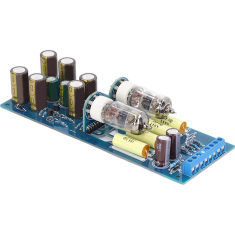 6J1-Vakuumröhren-Vorverstärkerplatine, HiFi-Verstärkermodul mit LED, 12V-Wechselstromnetzteil. (1/5)