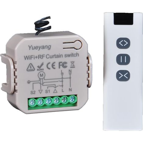 Kit de Volets Roulants Intelligents Wi-Fi (Interrupteur + Télécommande RF) – Compatible avec Home, Application Tuya/Smart Life, Manuel et Télécommande (1/5)