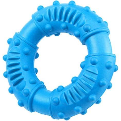 Jouet pour chien ultra-résistant pour les gros macheurs - jouet pour chien pratiquement indestructible en caoutchouc naturel(bleu) (1/5)