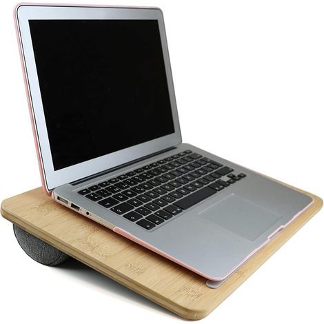 Plateau pour Ordinateur Portable avec Coussin, Support Genoux PC Portable, Tablette Ordinateur Lit, Support Ordinateur Portable en Bambou, Coussin Genoux Ordinateur, Support PC Portable Canapé (1/5)