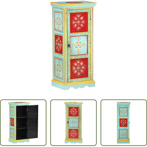 vidaXL Dekoratives Hochboard - Highboard Handbemalt 40x30x90 cm Mango Massivholz (1/5)