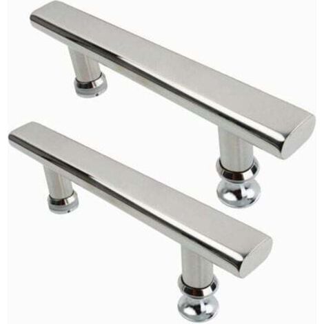 [NON UTILIZZATO] 2 maniglie per porta doccia in acciaio inox cromato da 145 mm per bagno e cucina