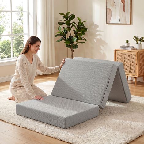 Matelas pliant 200 x 90 cm, matelas pliant 15 cm, matelas portatif au sol avec housse lavable, testé en Oeko-tex (1/5)