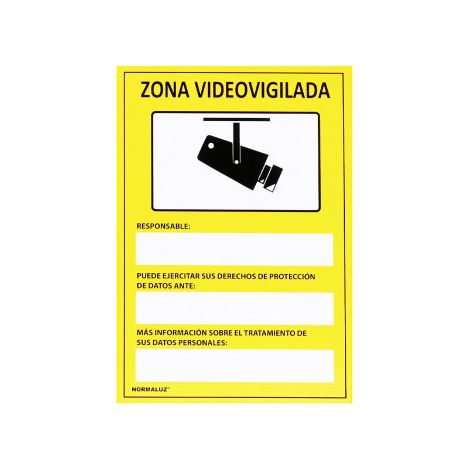 Panneau Vidéosurveillance Adhésif Espagnol Signalisation De Sécurité Adhésive Espagnole - Normaluz