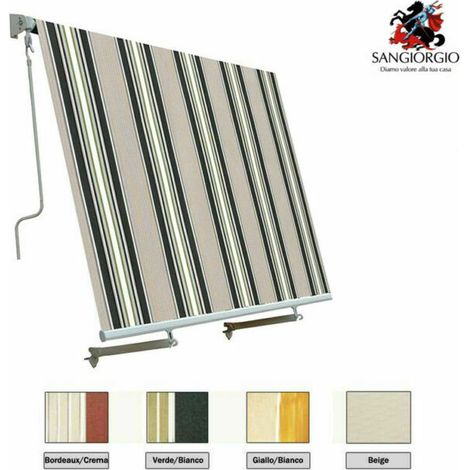 Tenda da Sole a Rullo senza Cassonetto Verde Bianco 300 x 250 cm (1/10)