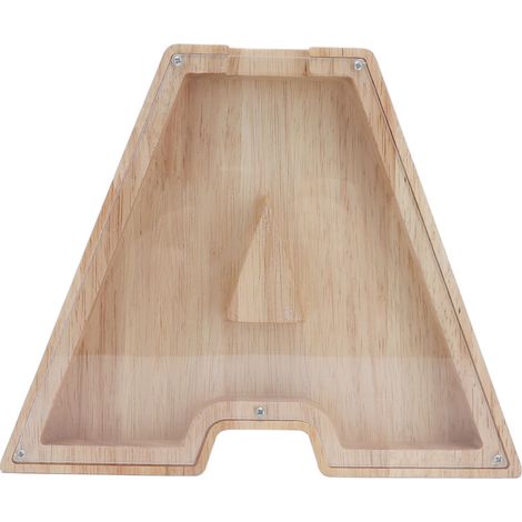 Tirelire en bois en forme de cochon, lettre A, avec l'alphabet anglais. Décoration intérieure et de bureau. (1/5)