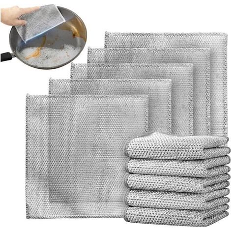 Torchon Multifonctionnel - Non spécifié - 20x20 cm - Anti-rayures - Fil Métallique - Cuisine (1/4)