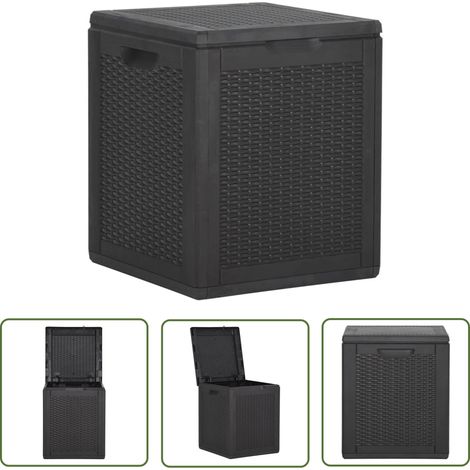 The Living Store Boîte de rangement de jardin 90 L Noir PP Rotin - Boîte De Rangement Jardin - Coffre De Rangement Extérieur - Rangement Jardin - Meuble De Jardin - Résiste Aux Intempéries (1/5)