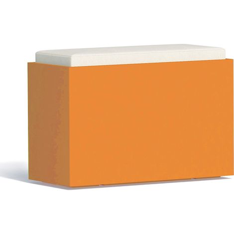 Sitzbank rechteckig aus Harz mod. Roomy 80x35 cm orange