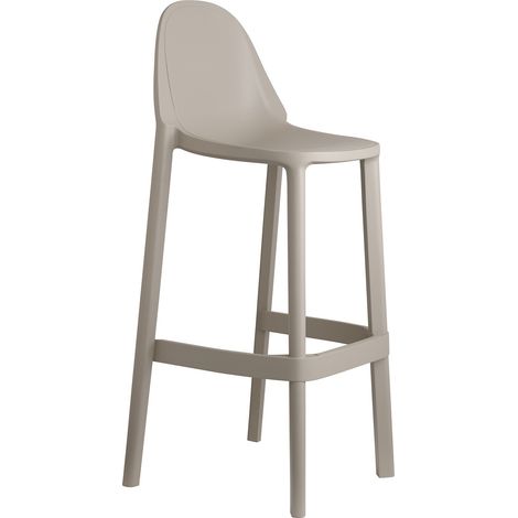 Tabouret design, Tabouret de bar Piu 65cm Taupe en Plastique, Scab design