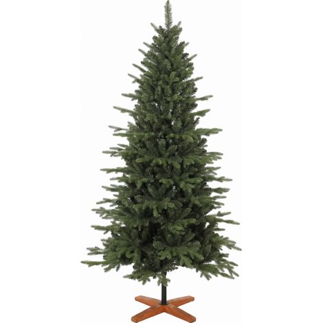 Sapin de Noël artificiel, support en bois pliable, sapin moulé par injection, 1438 branches, 180 cm, vert (1/5)