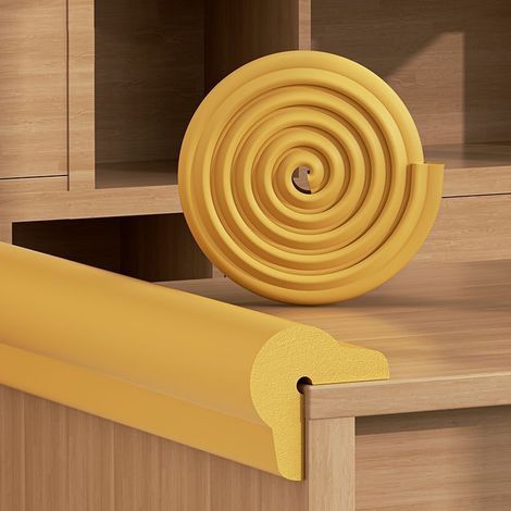 Bande de protection adhésive pour bords de table, protection anti-rayures pour bébé, protection pour les bords de meubles, couleur bois, 2 m (1/5)
