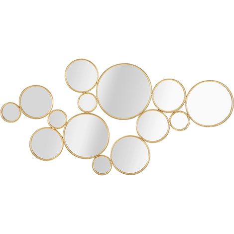 Decorazione da parete con specchi rotondi dorati Mirrors (1/5)