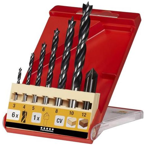 KWB Einhell 49514200 7er-Set Stahlspitzen, zwei Schmiegen für Holz + Senker (1/4)