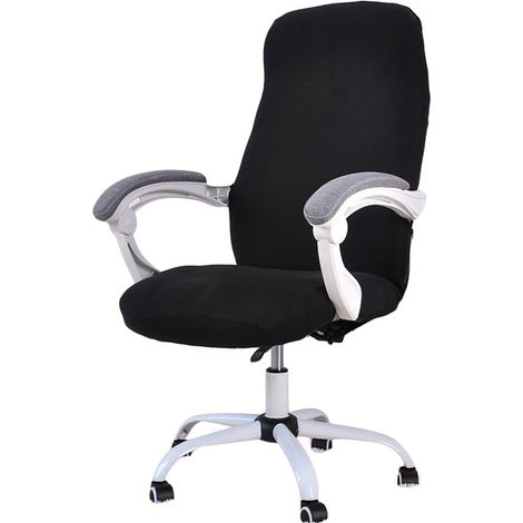 Housse de chaise bureau M-Noir d'ordinateur en jacquard imperméable et extensible pour fauteuil gris (1/5)