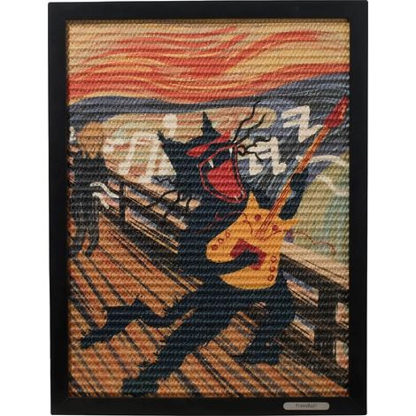 Alfombrilla rascadora, material de sisal duradero, impregnada con hierba gatera, The Scream (1/2)