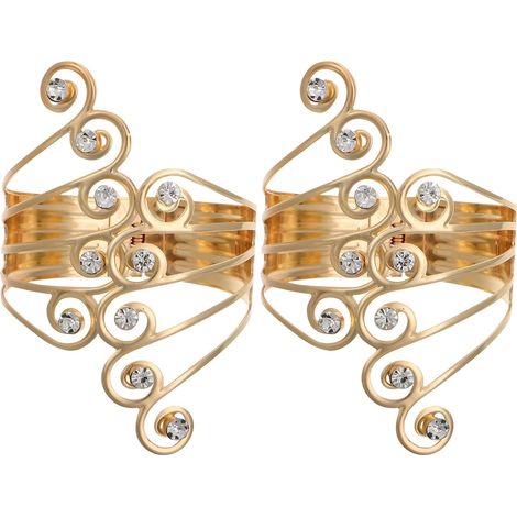 Embrasses de Rideaux Usage Polyvalent Lot de 2 en Métal Or, Maintien Sécurisé et Style Européen Simple et Créatif pour Salons et Chambres (1/5)