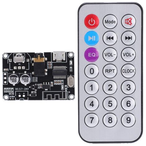 Récepteur Audio Bluetooth 5.0 Sans Fil avec Décodeur Intégré et Amplificateur Stéréo Professionnel, Module pour Système Audio Voiture et Maison avec Télécommande XY-WRBT et Interface Type-C. (1/5)