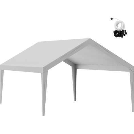 Abri de voiture toile de remplacement 13x20 ft, bâche résistante imperméable et anti-UV, installation facile avec tendeurs, grise (toile seule, sans structure) (1/5)