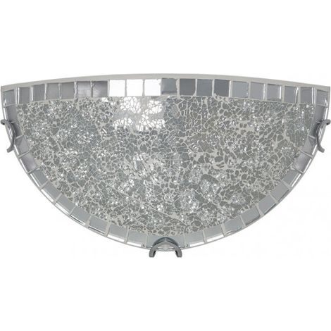 FABRILAMP AKUNADECOR Halbkreisförmige Wandleuchte Mosaik Chrom Farbe Modell Tenor 1xe27