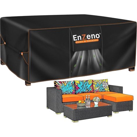 Enzeno Abdeckung 200x160x74cm, Wasserdicht 420D Oxford Loungemöbel, Winterfest (1/5)