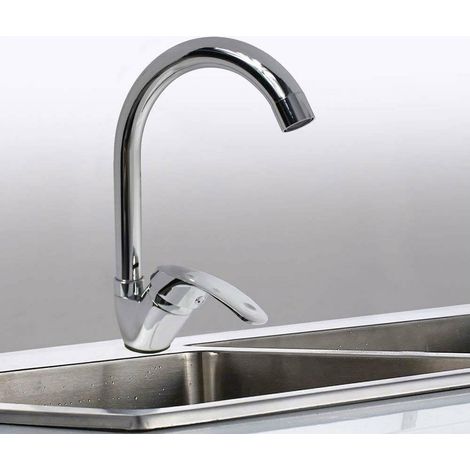Cleafe - Rubinetto Per Lavello Da Cucina A Canna Alta Miscelatore In Ottone Cromato 52334 - (1/2)