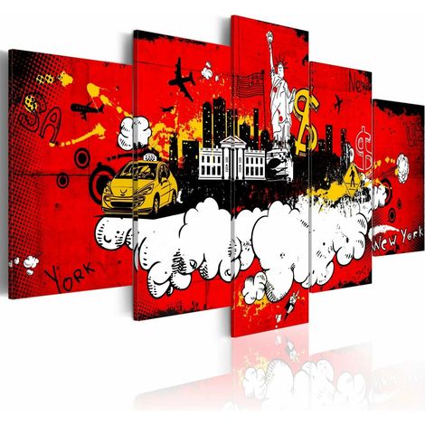 Tableau bande dessinée new-yorkaise - 200 x 100 cm (1/4)
