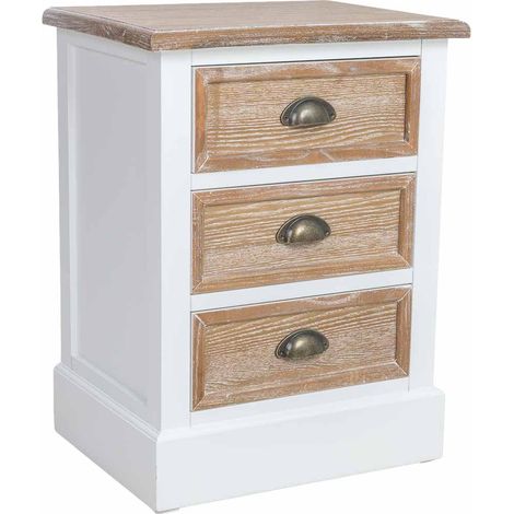 Mesita de noche de madera marrón 45x35x60h cm (1/5)