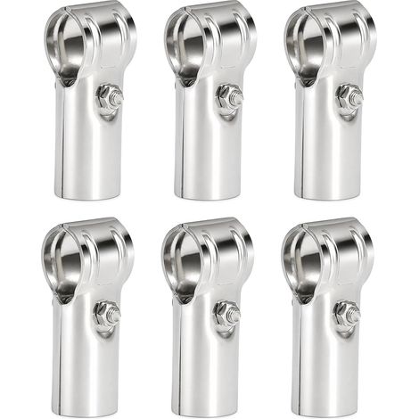 Lot de 6 Connecteur pour Tube 25 mm,Raccord en T en Acier Inoxydable Connecteur de Serrage pour Tuyaux,Collier de Raccordement,Connecteur en T Pour Clôture,Grillage,Tube Rond,Avec Vis et écrous (1/5)