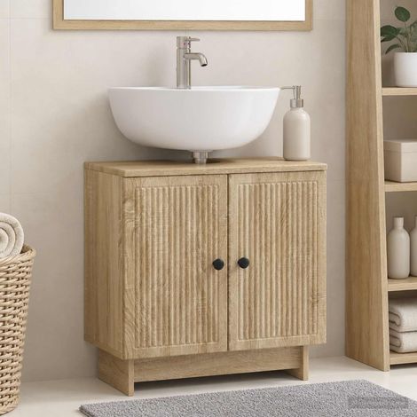 vidaXL Armadio per Lavabo da Bagno EDE Rovere Sonoma