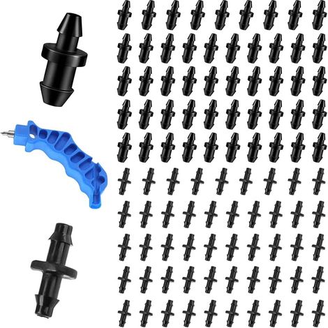 100 Pièces Bouchons de Trou d'Irrigation Goutte à Goutte, 1/4 Pouce Bouchon d'Irrigation Goutte à Goutte Fermetures d'Extrémité de Tube d'Irrigation pour Pelouse de Jardin à la Maison (1/5)