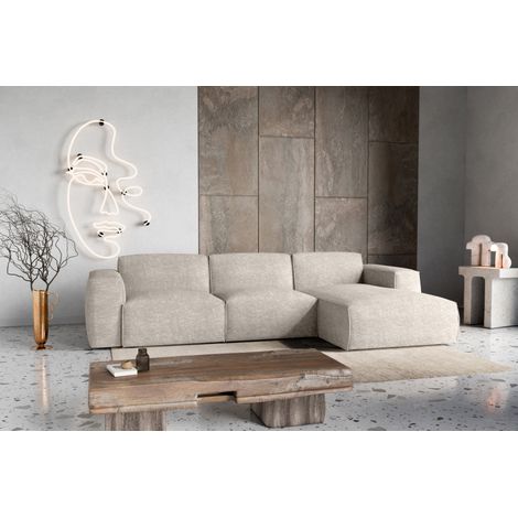 Canapé d'Angle droit avec fonction de couchage Hudson coffre en beige du fabricant -VINOTTI (1/5)