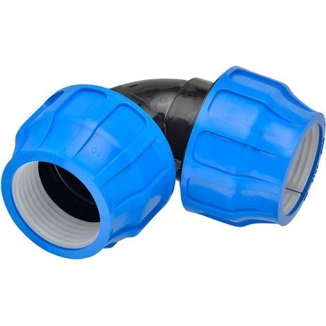 Coude égal PE pour tuyaux d'eau et d'arrosage Fitting polyéthylène haute pression Joints sûrs pour jardin, potager et agriculture (1 unité, 20 mm)