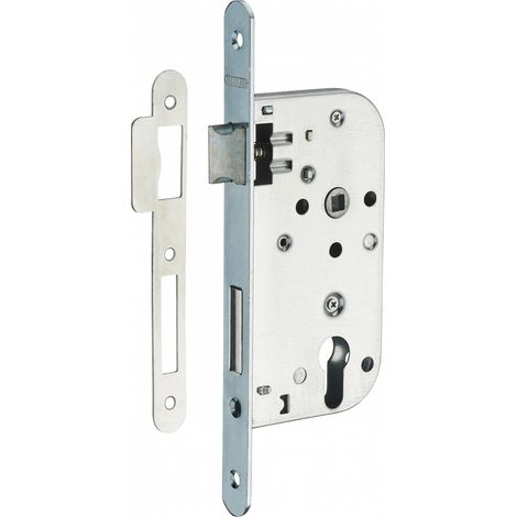 Thirard – Serrure encastrable à cylindre pour porte d'entrée – Axe 50mm – Entraxe 70mm – Mécanisme 2 tours avec rappel – Têtière acier zingué