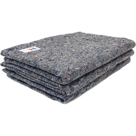 Lot de 3 Couvertures Garde Meuble pour Déménagement - Protection Meubles - Transport et Stockage - 150 x 200 cm - 330 g/m² - Couverture 100% Textile Recyclé
