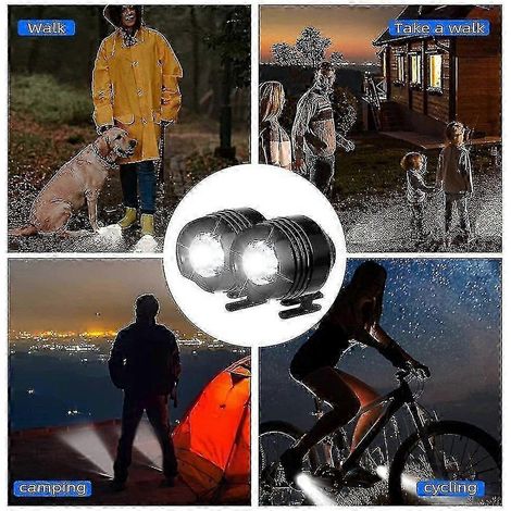 Faros Croc Pequeños Accesorios Divertidos para Zapatos Correr y Camping Recargable USB -Z ZRecargablenegro SZRH
