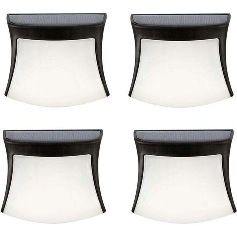 Lampe Solaire Extérieure, Lampe Solaire Murale 3 LED Étanche Éclairage de Sécurité Sans Fil Lampe Solaire de Jardin pour Patio, Cour, Maison, Allée, Escaliers (Pack de 4) (1/5)