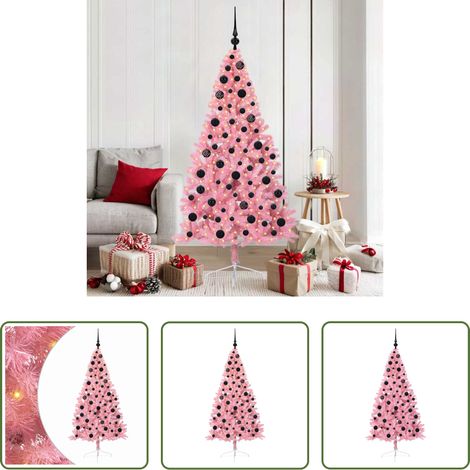 LED-Beleuchtung -  Künstlicher vorbeleuchteter Weihnachtsbaum Rosa 180 cm PVC (1/5)