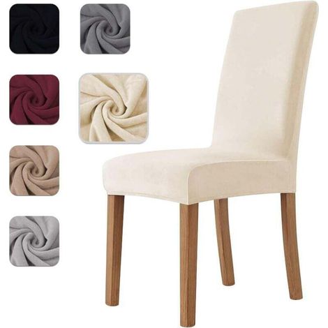 Coprisedie in velluto elasticizzato da 4 pezzi, coprisedie universali per sala da pranzo, cuisine and soggiorno, extremely morbid and comfortable (1/4)