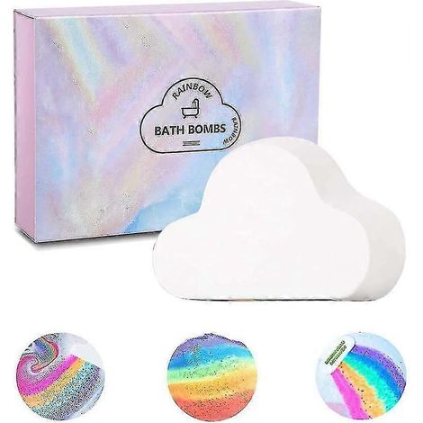 Grandes bombes de bain, coffret cadeau de bain moussant arc-en-ciel artisanal et bio (1/5)