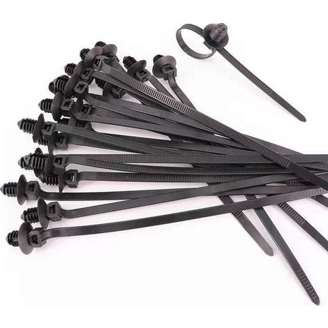 Lot de 50 attaches de câbles pour outils, fixations en nylon pour câbles et fils automobiles, boucles noires pour fermetures éclair de faisceau Q26